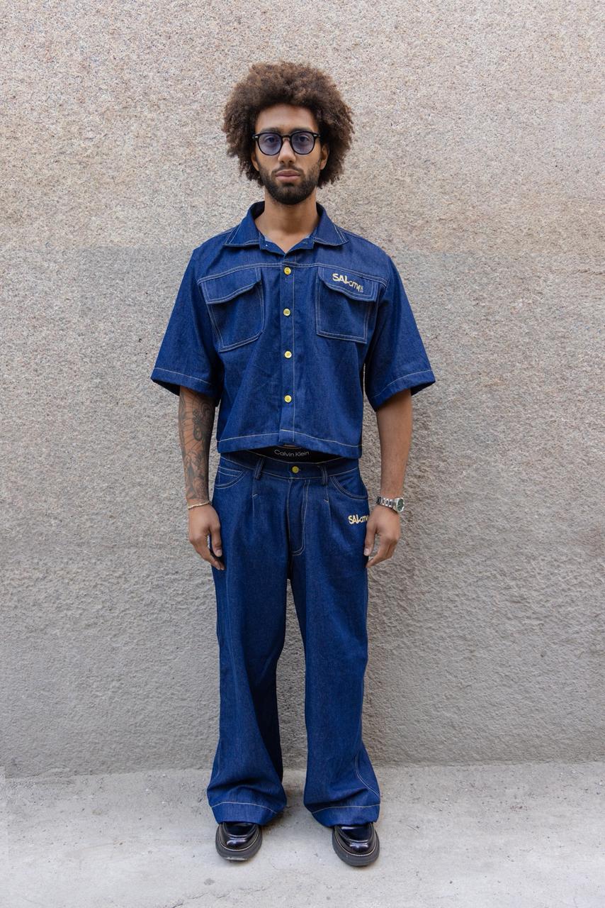 Calça jeans wide Milano