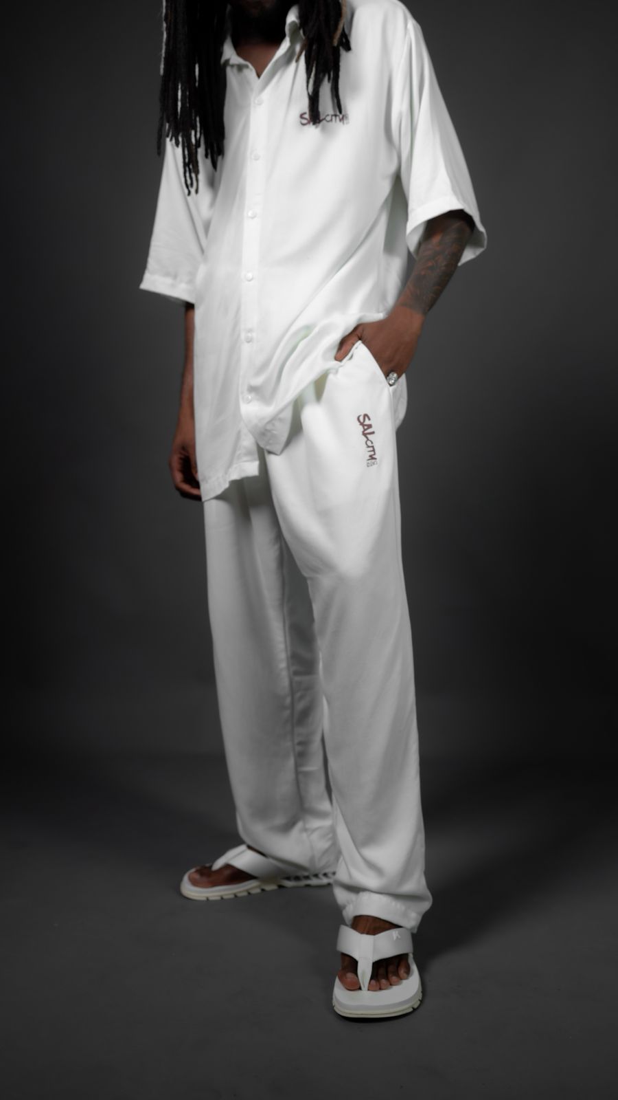 Calça clássica agenero Branca Monocity