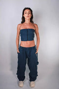 Conjunto jeans top zíper