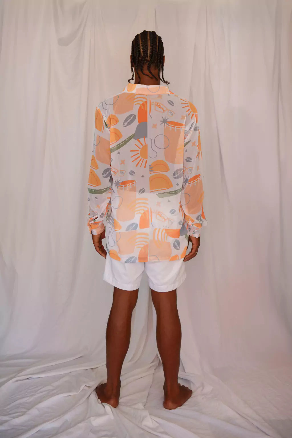 Camisa crepe manga longa