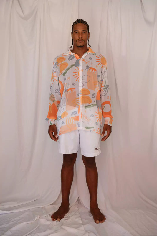 Camisa crepe manga longa