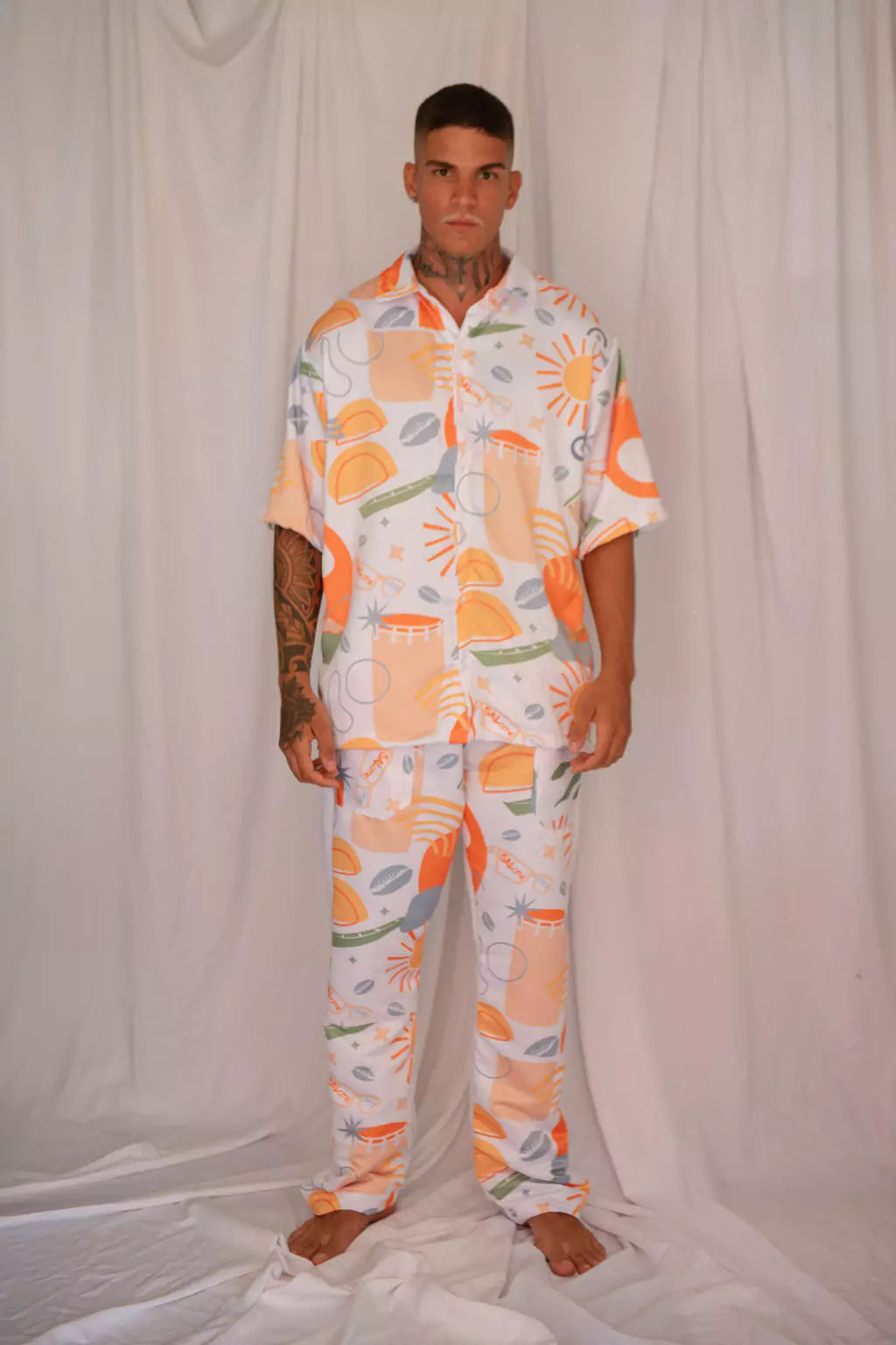 Camisa de botão toque de seda