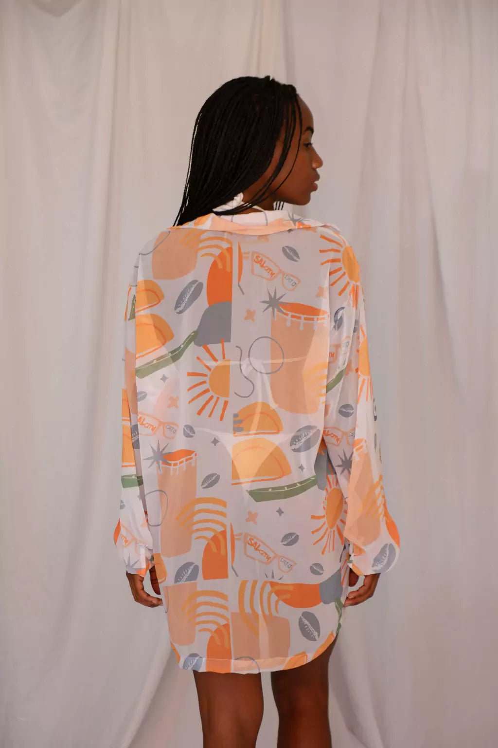 Camisa crepe manga longa