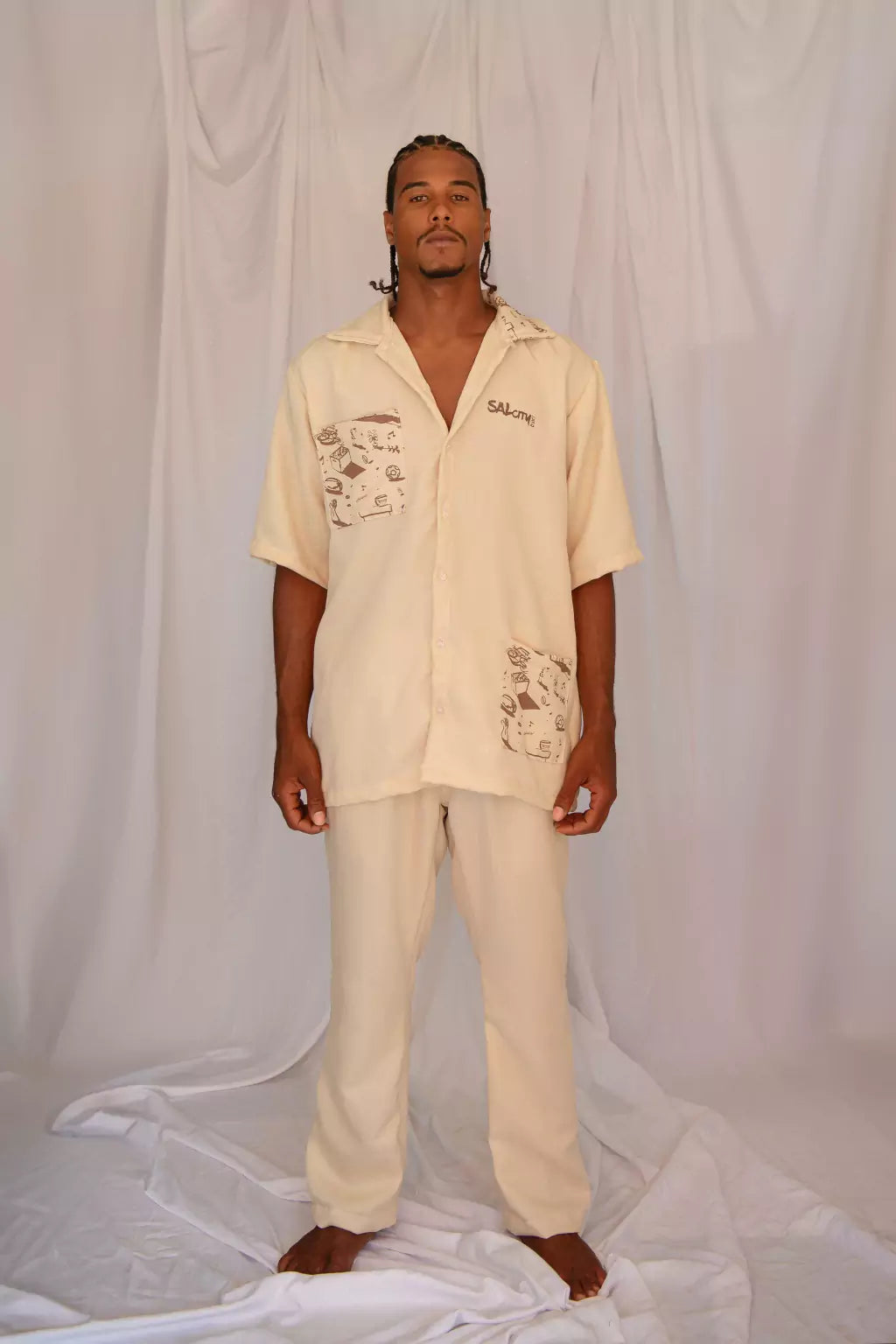 Camisa de botão linhão